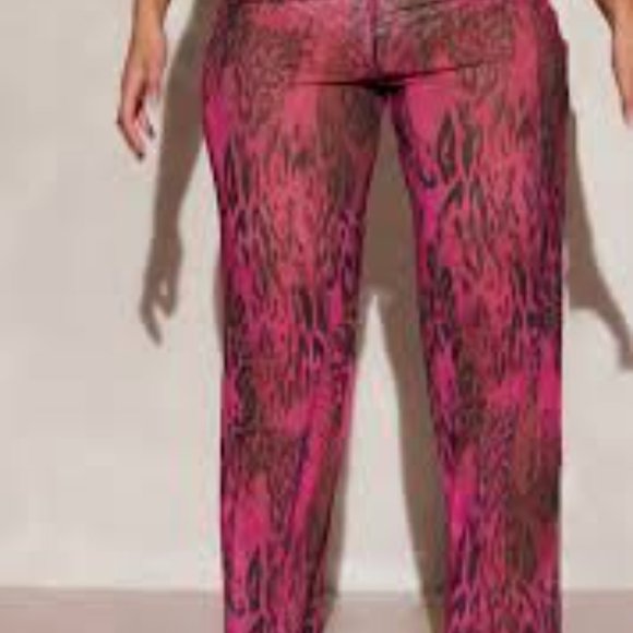 PLT Pink Leopard Printed Mesh Set - Picture 5 of 6